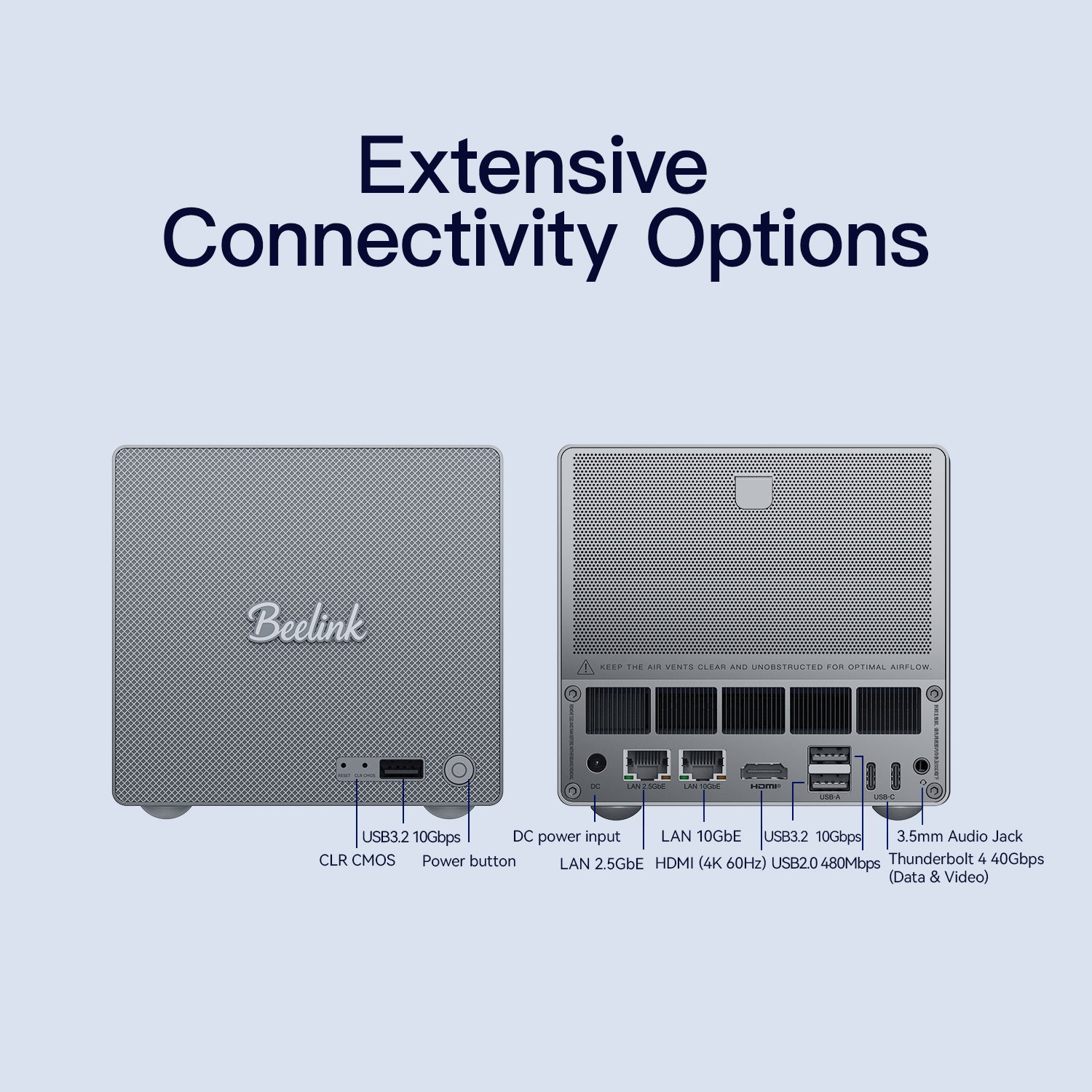 Beelink ME Pro 2-Bay  AI NAS Mini PC  Intel® Wildcat Lake 304