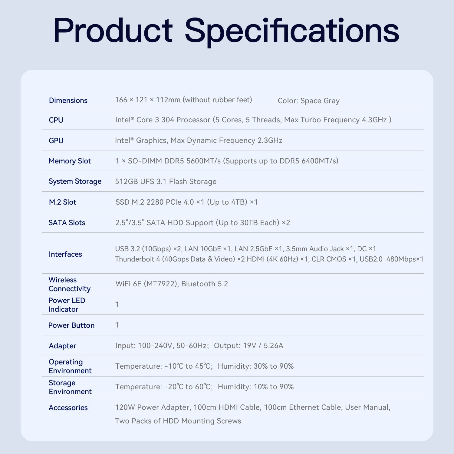 Beelink ME Pro 2-Bay  AI NAS Mini PC  Intel® Wildcat Lake 304