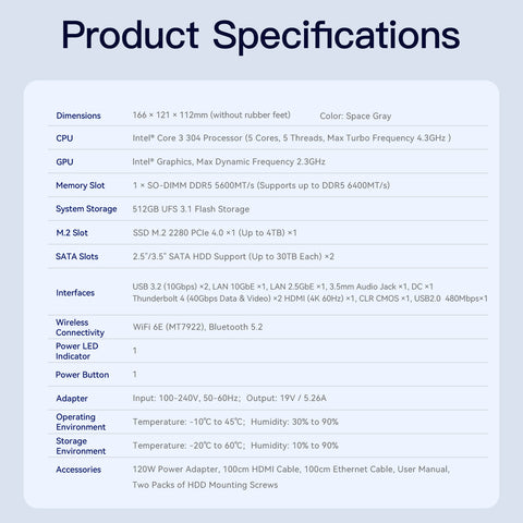Beelink ME Pro 2-Bay  AI NAS Mini PC  Intel® Wildcat Lake 304