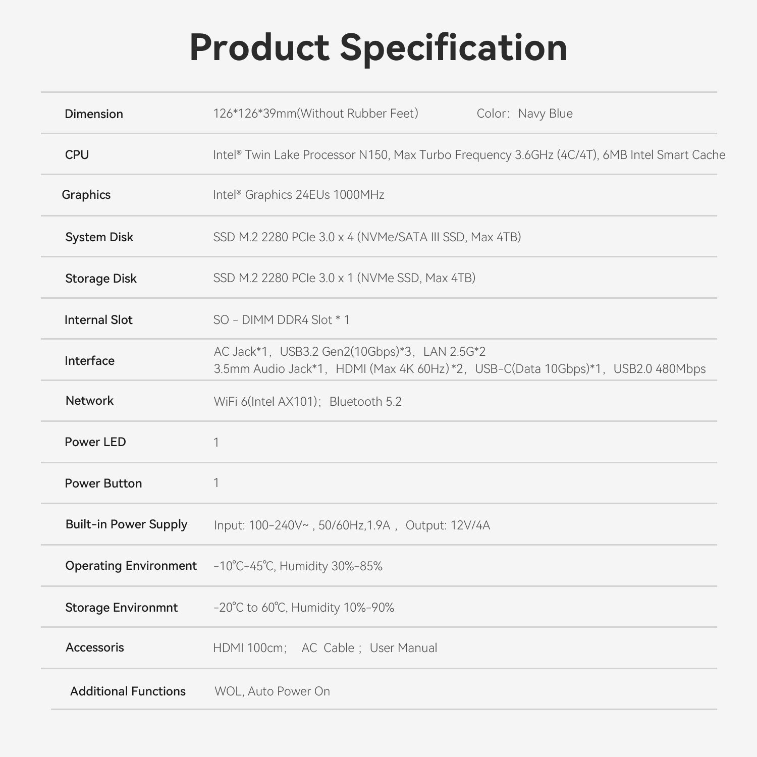 Beelink EQ14 Intel® Twin Lake N150